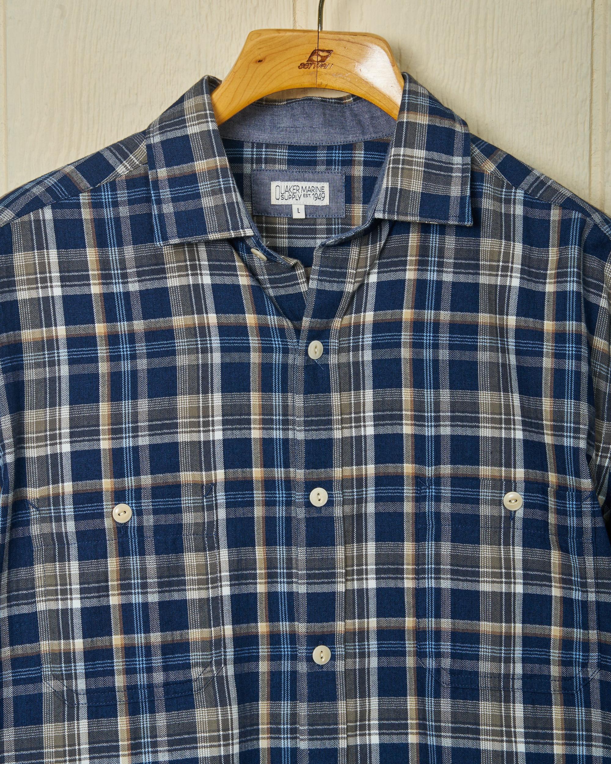 Chore Shirt in Navy/Chestnut Herringbone Product Image