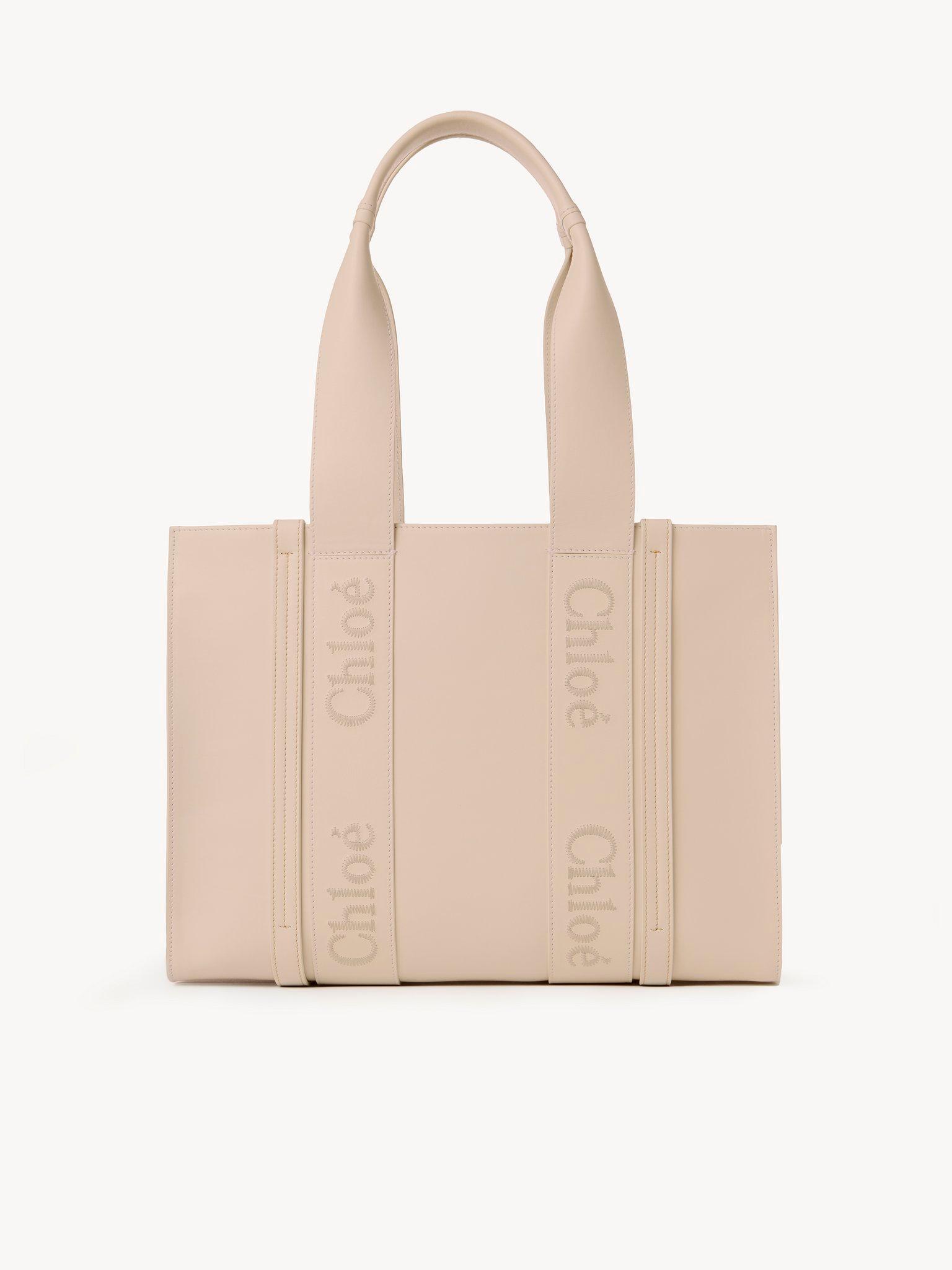 Woody tote bag in soft leather Product Image