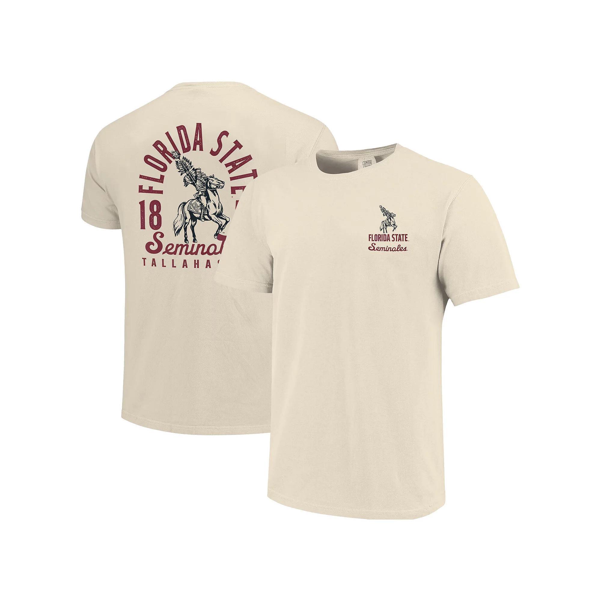 Men's Cream Florida State Seminoles Comfort Colors Mascot Overlay T-Shirt, Size: XL, Beige Product Image
