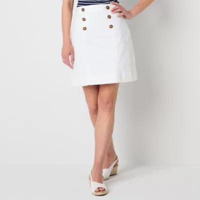 St. John's Bay Womens High Rise Denim Skirt Product Image