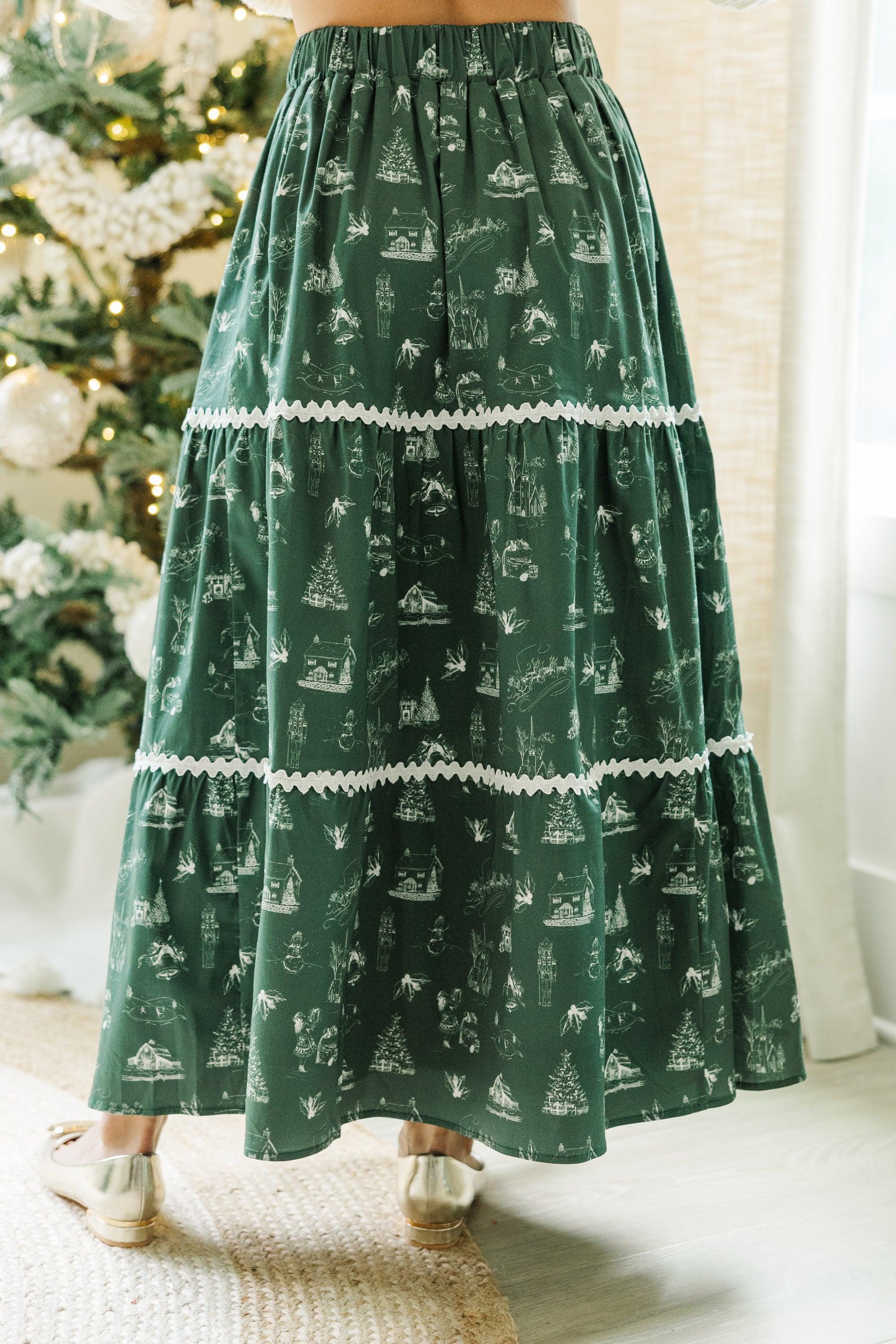 Show Me The Way Emerald Toile Midi Skirt Female Product Image