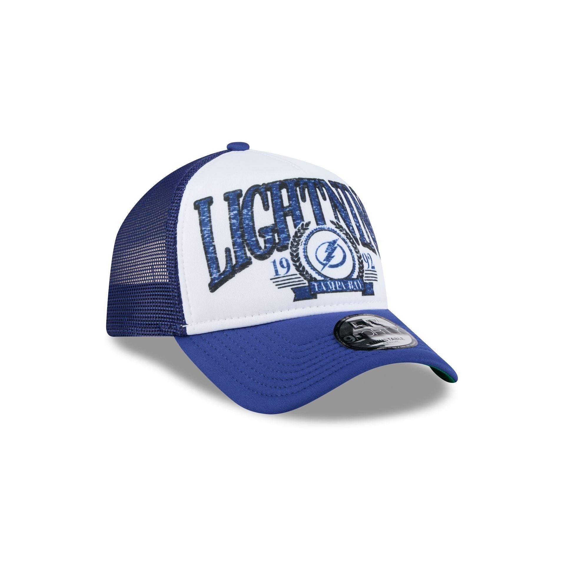 Tampa Bay Lightning Distressed 9FORTY A-Frame Trucker Hat Male Product Image
