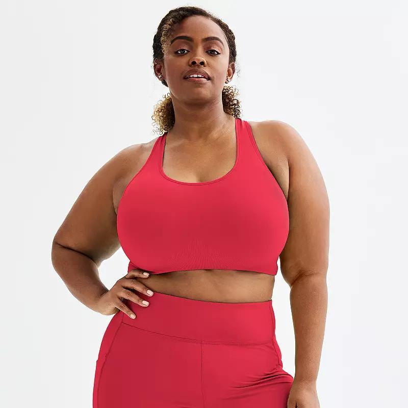 Plus Size Tek Gear® Seamless Low-Impact Sports Bra, Women's, Size: 1XL, Surely Red Product Image