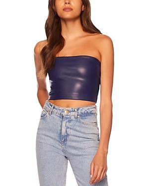 Womens Faux Leather Tube Top Product Image