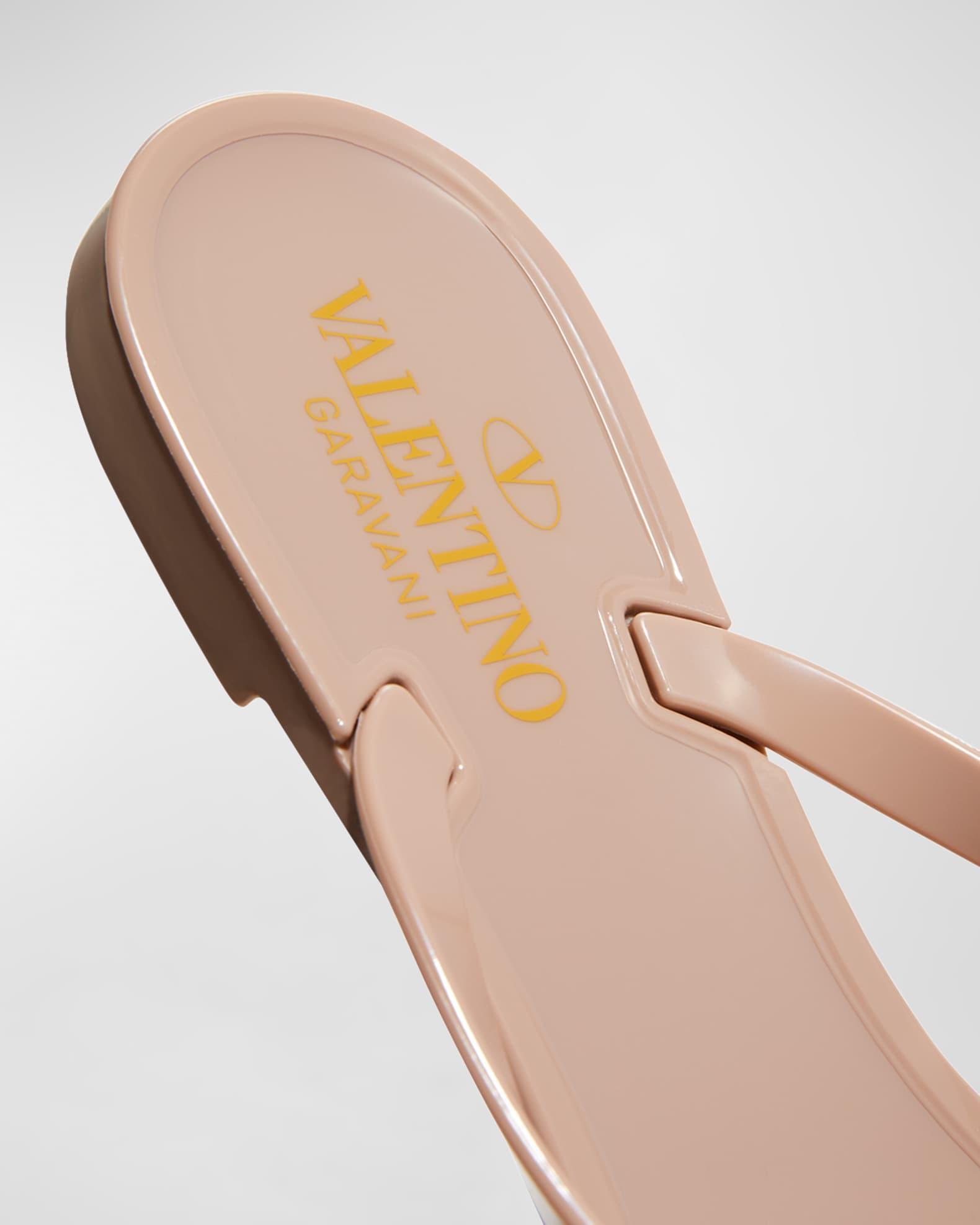 Rockstud PVC Flat Thong Sandals Product Image