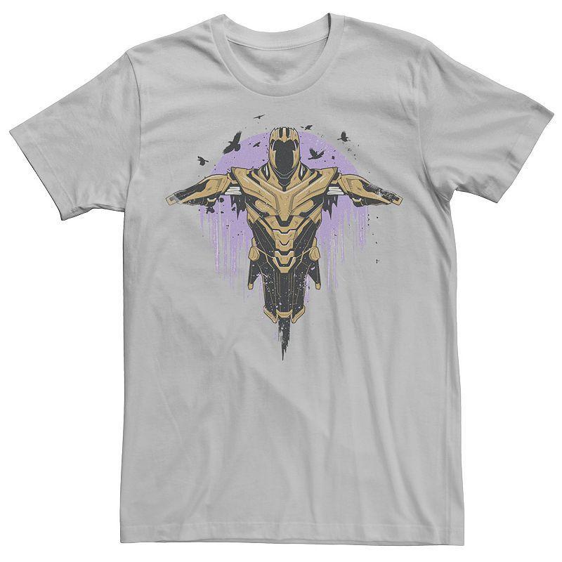 Men's Marvel Avengers Endgame Thanos Armor Painted Fade Portrait Graphic Tee, Size: XL, Silver Product Image