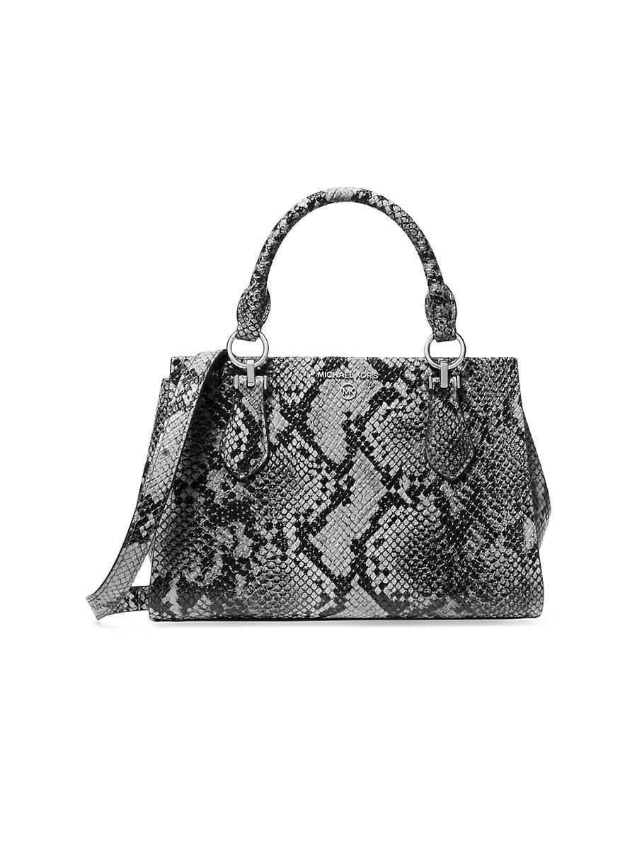 Womens Snake-Print Leather Crossbody Bag Product Image