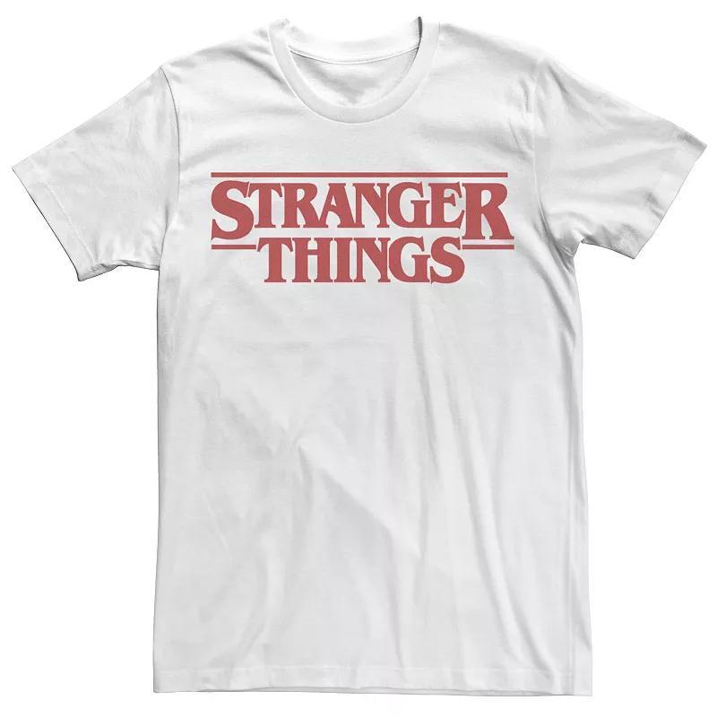 Mens Netflix Stranger Things Simple Red Text Logo Tee Product Image