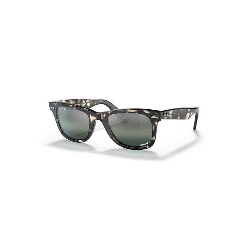 Ray-Ban Original Wayfarer Chromance Sunglasses Frame Silver Lenses Polarized Product Image