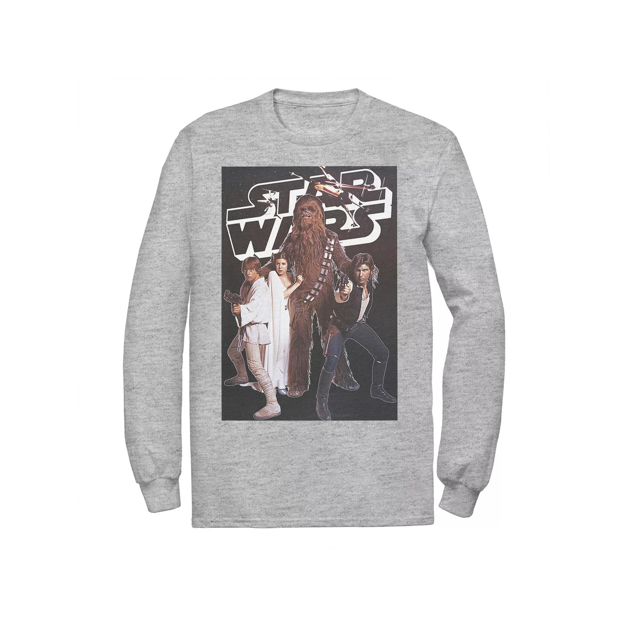 Men's Star Wars Vintage Group Poster Tee, Size: Large, Athletic Grey Product Image