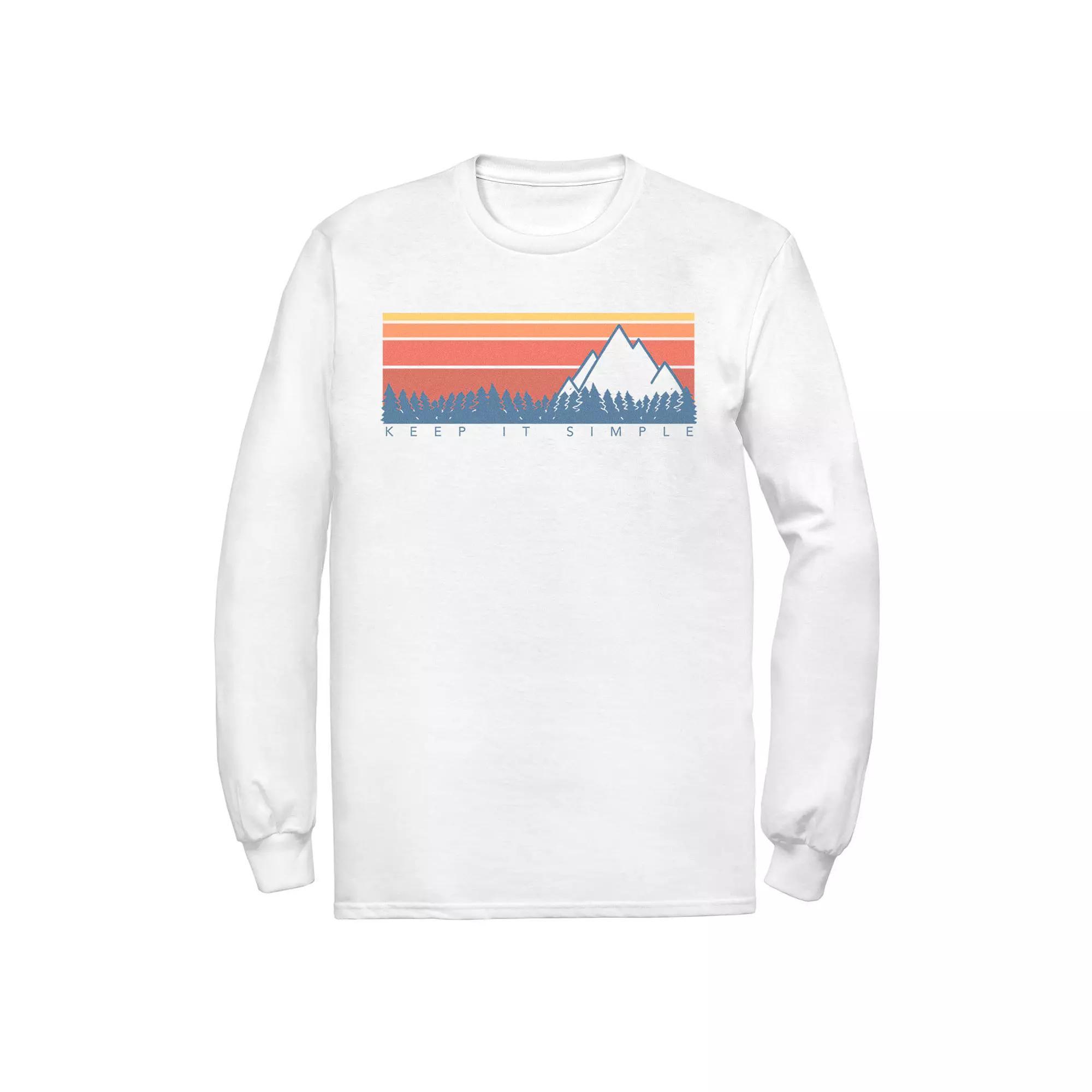 Men's Keep It Simple Gradiant Mountain Range Tee, Size: Small, White Product Image