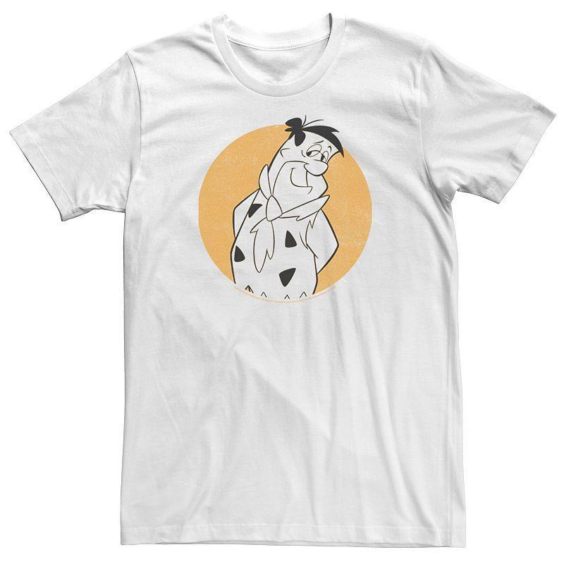 Big & Tall The Flintstones Fred Circle Portrait Tee, Men's, Size: 3XL Tall, White Product Image