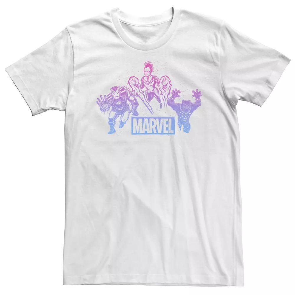 Big & Tall Marvel Woodcut Group Shot Gradient Tee, Men's,  Product Image