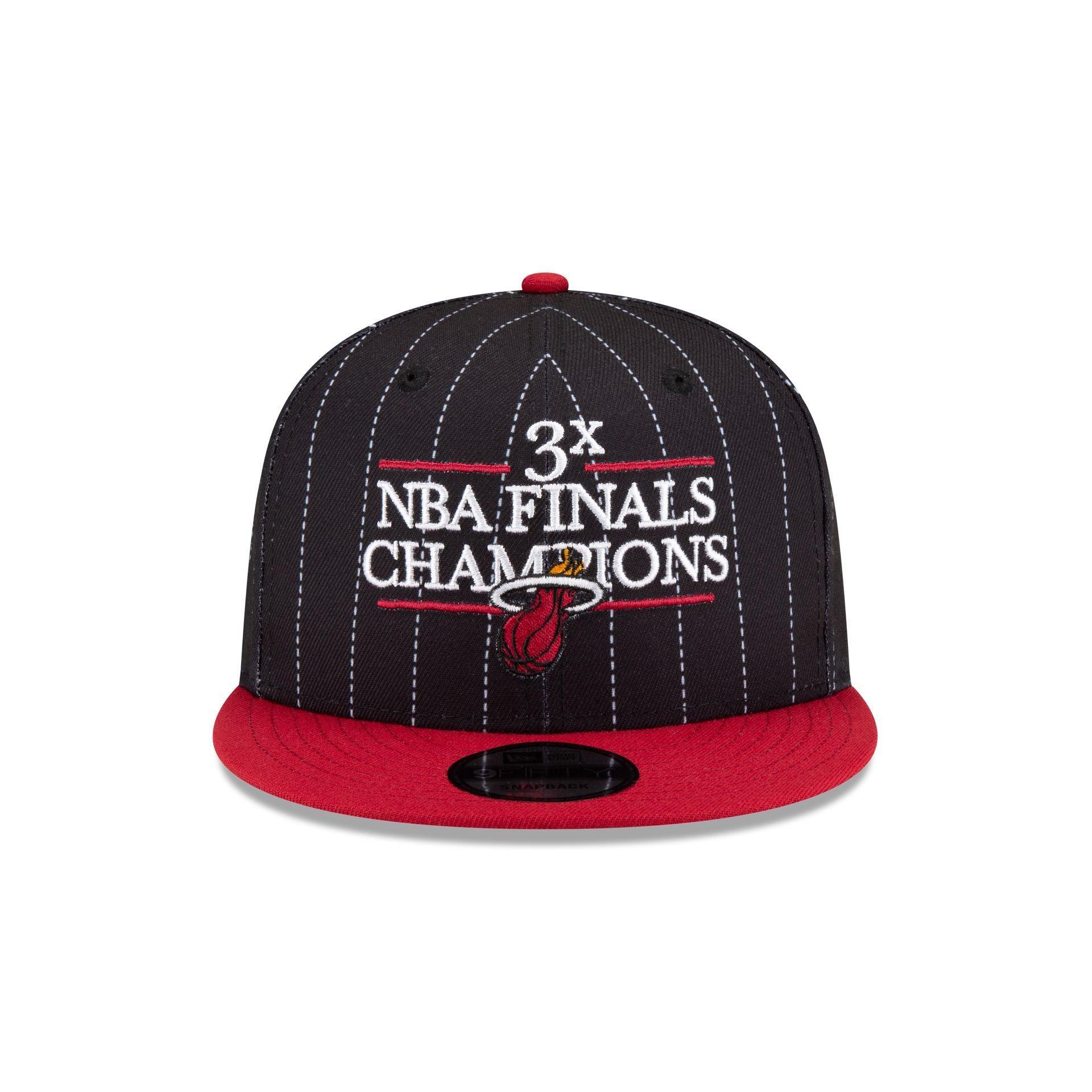 Just Caps NBA Champion Pinstripe Miami Heat 9FIFTY Snapback Hat Male Product Image