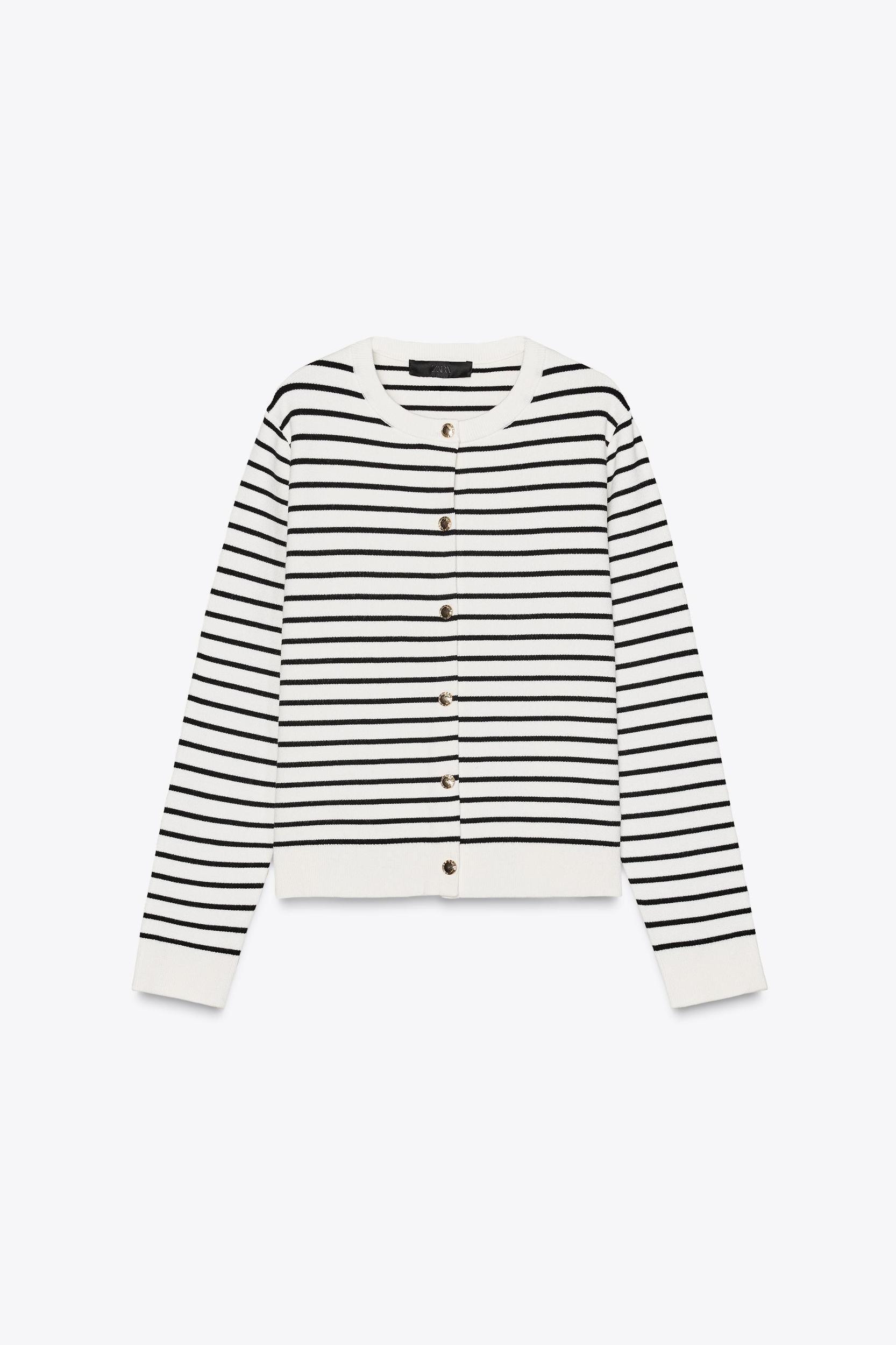 STRIPED KNIT CARDIGAN Product Image