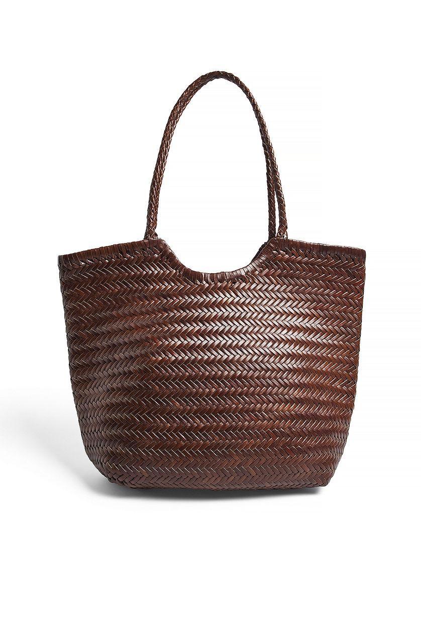 Woven Leather Tote Bag Product Image