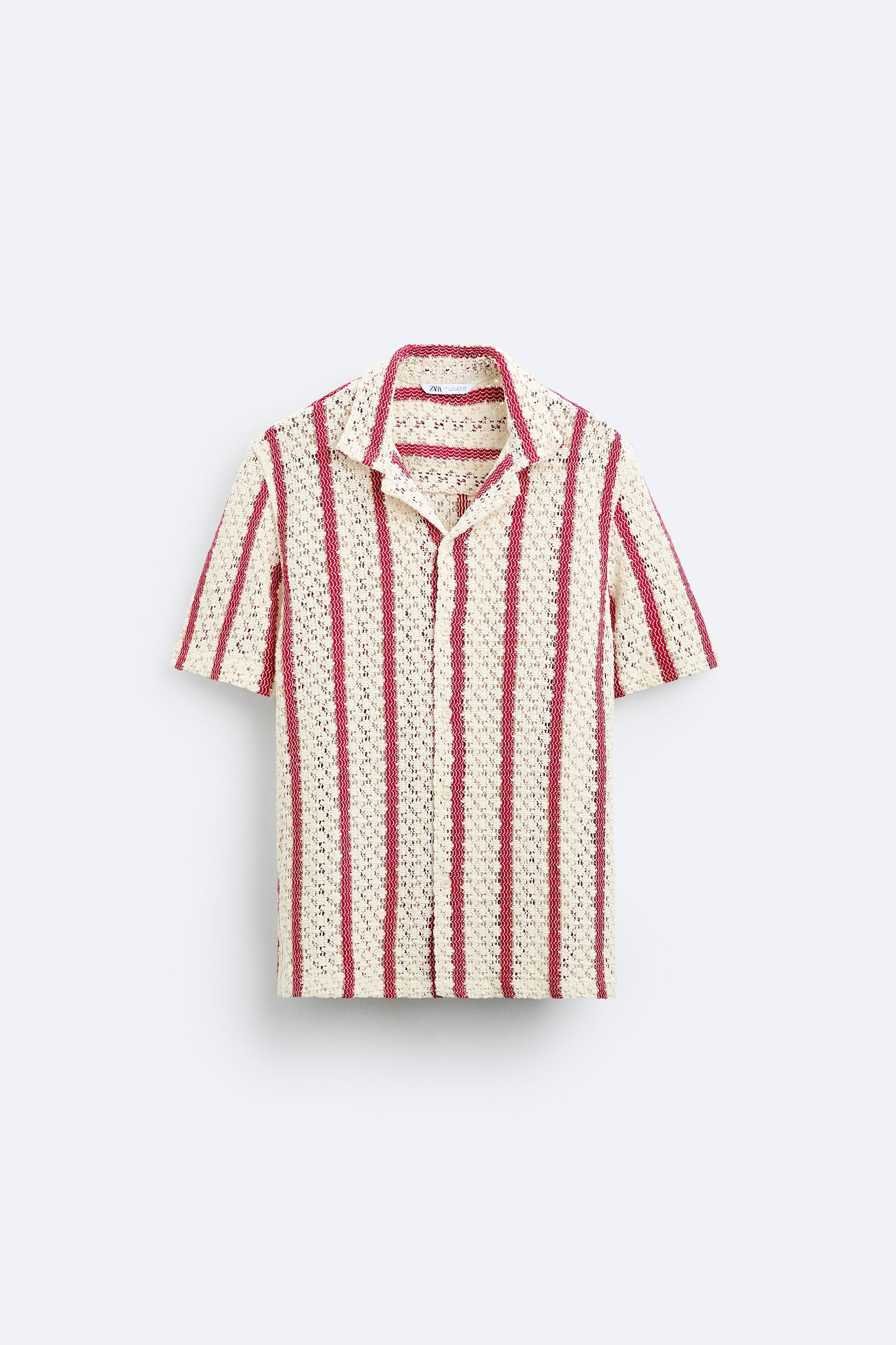 STRIPED CROCHET SHIRT Product Image