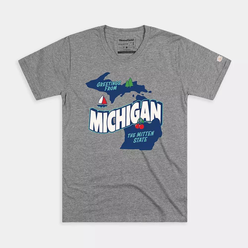 Men's Homefield Michigan The Mitten State Tourist Shirt, Size: Large, Gray Product Image