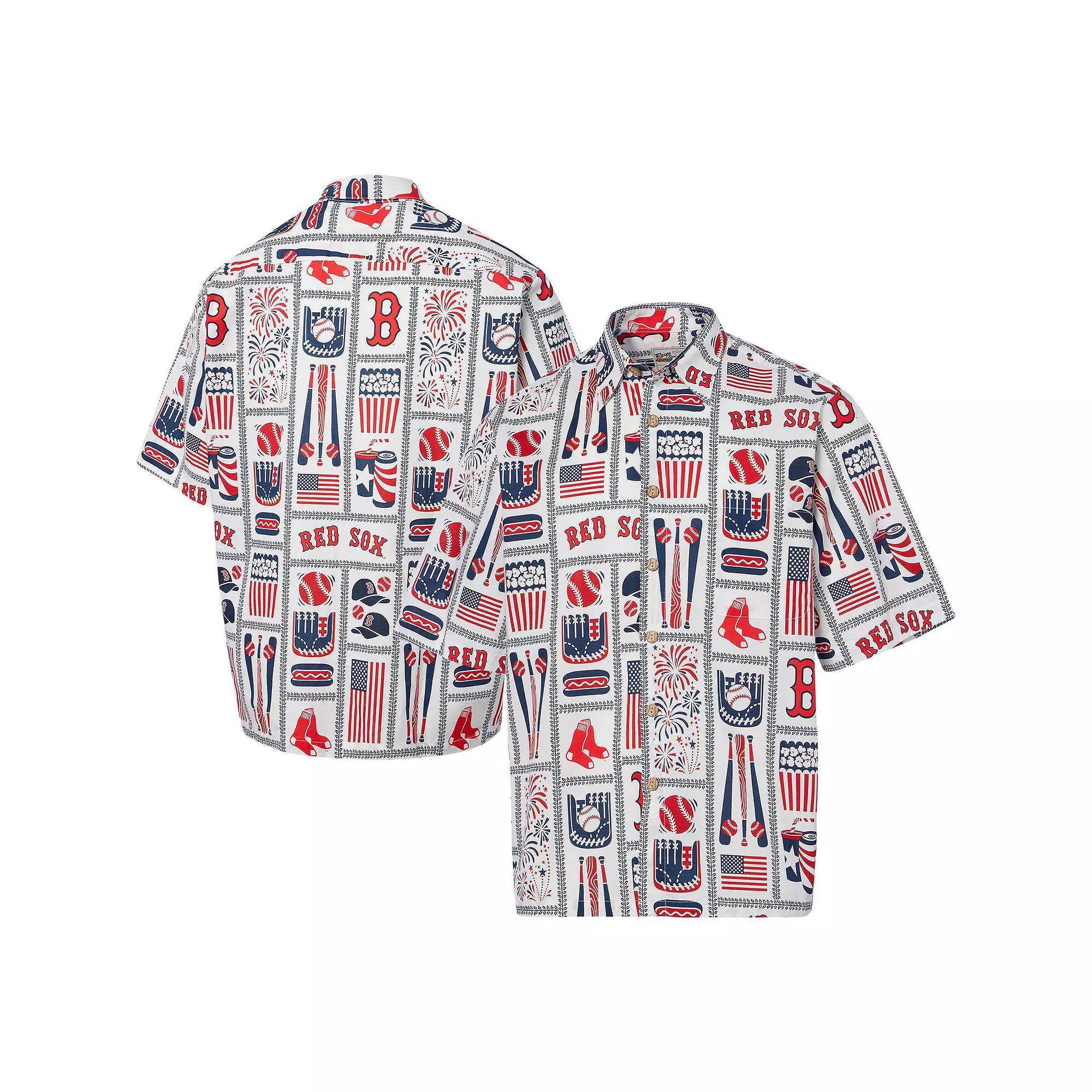 Men's Reyn Spooner White Boston Red Sox Americana Button-Up Shirt,  Product Image