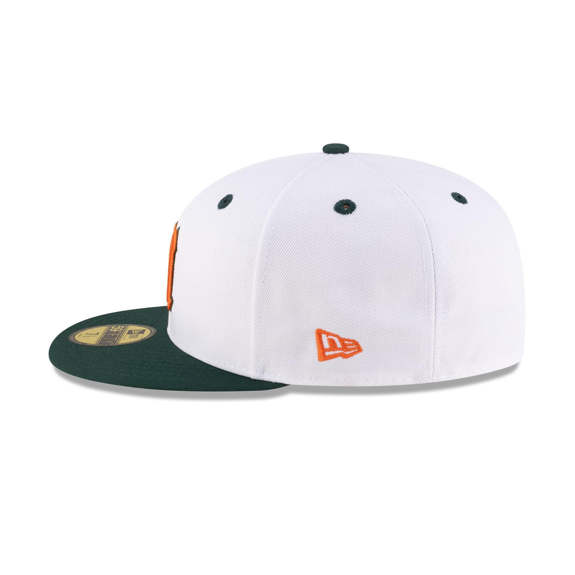 Miami Hurricanes White 59FIFTY Fitted Hat Male Product Image