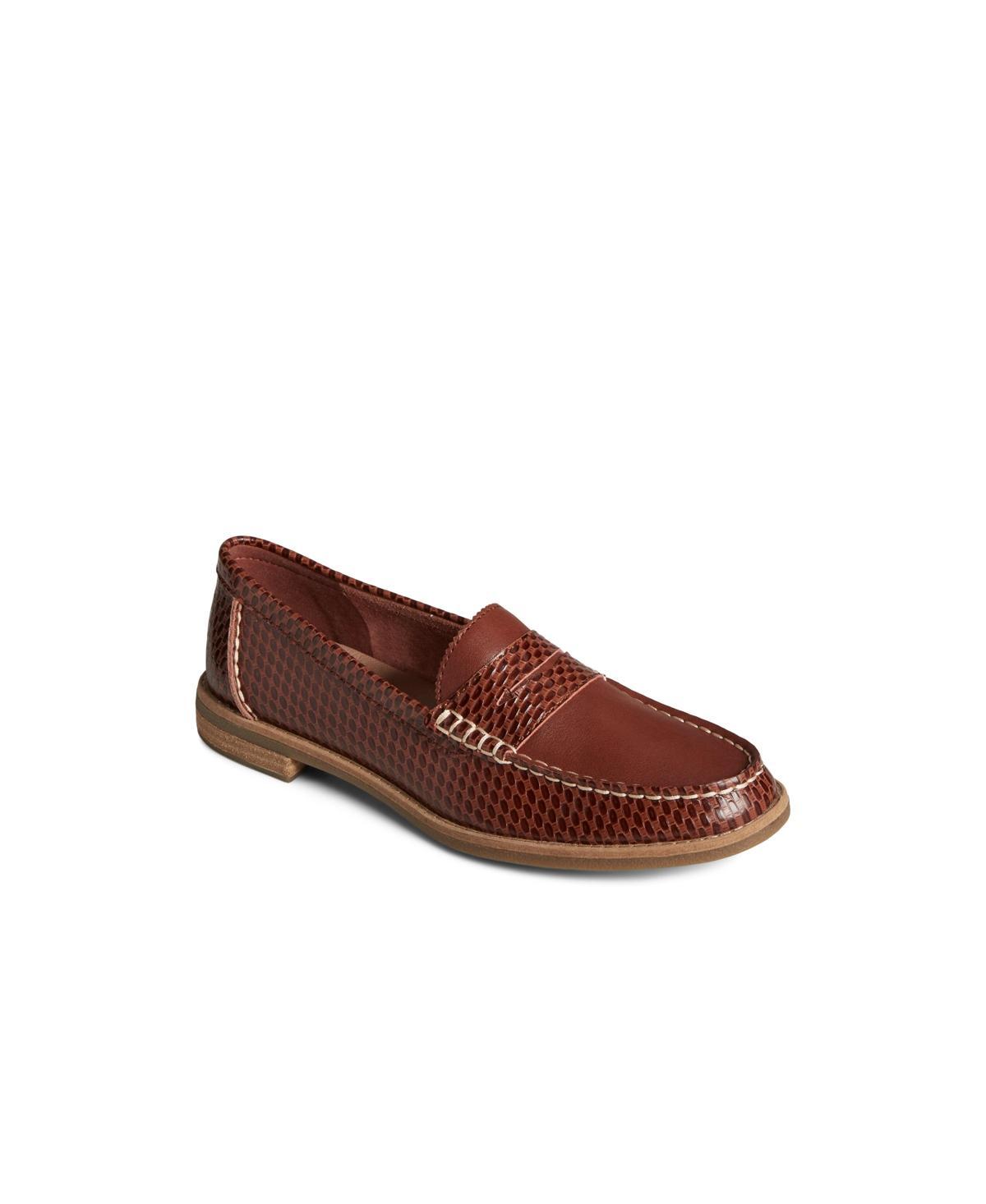 Sperry Womens Seaport Penny Textured Leather Loafers Product Image