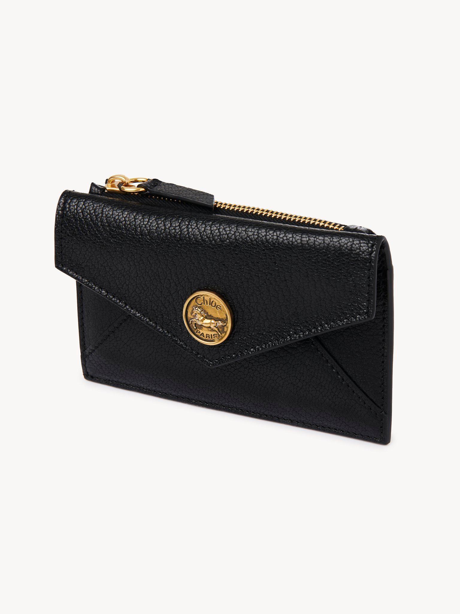 Small Envelope purse with card slots in grained leather Product Image