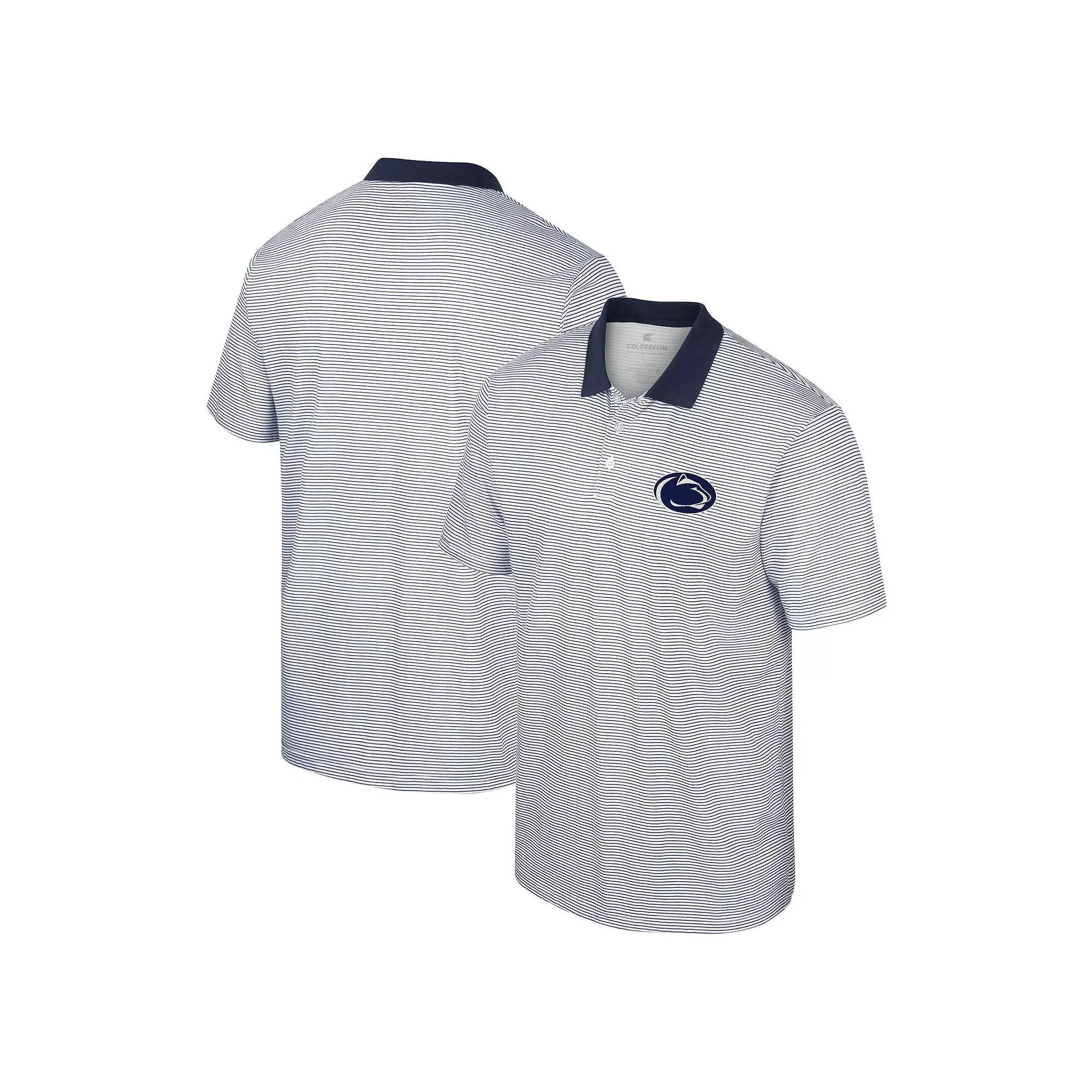 Men's Colosseum White Georgetown Hoyas Print Stripe Polo,  Product Image