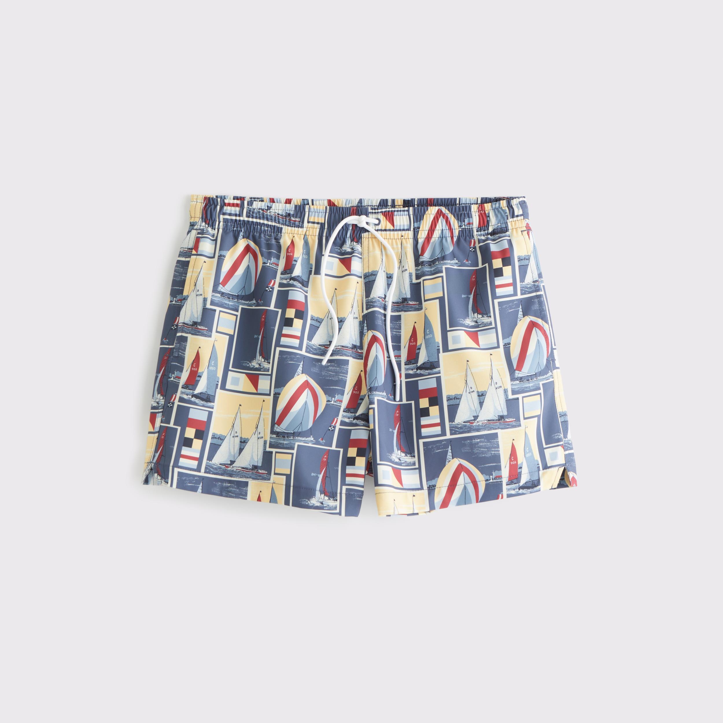 Pull-On Micro-Seersucker Swim Trunk Product Image