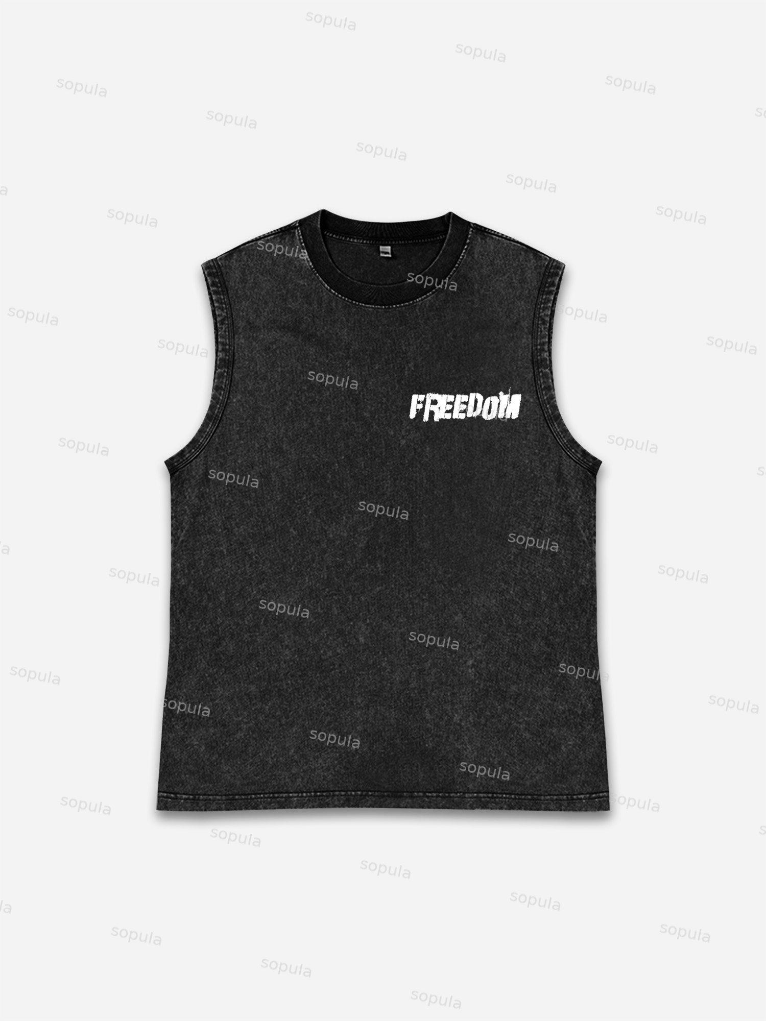 Freedom Skull Graphic Print Tank Top Product Image