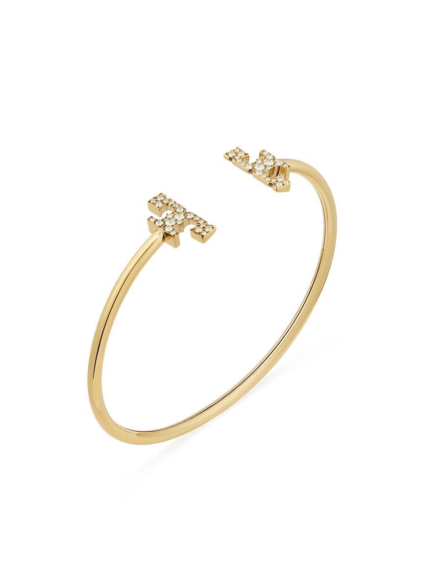 Womens Eleanor 18K-Gold-Plated & Cubic Zirconia Pav Cuff Product Image