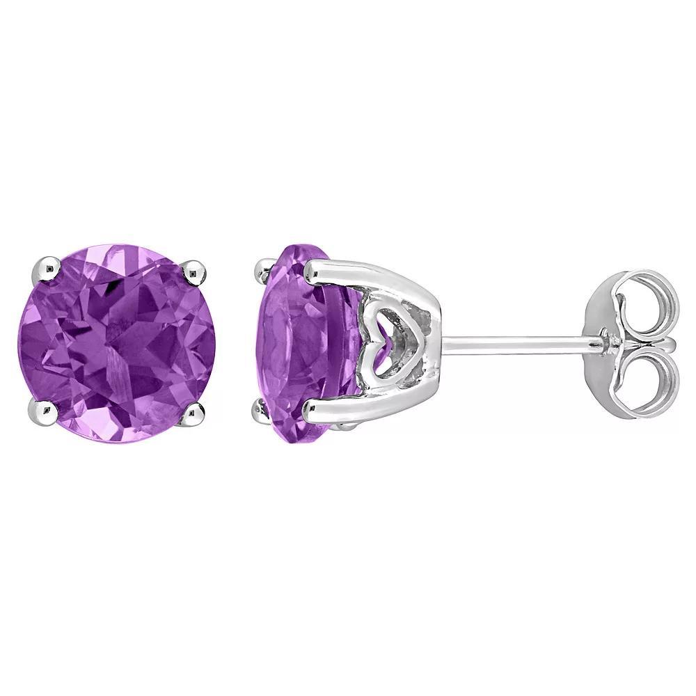 Stella Grace Sterling Silver & Gemstone Round Stud Earrings, Women's, Purple Product Image
