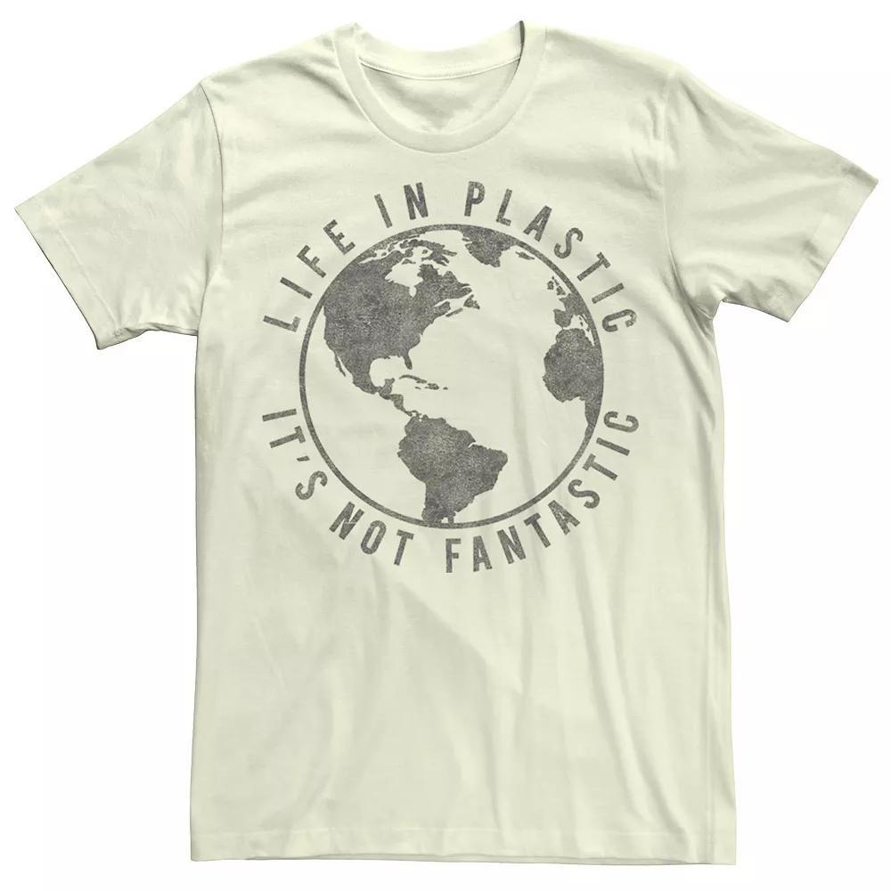 Men's Life In Plastic Its Not Fantastic Earth Tee, Size: Medium, Light Blue Product Image
