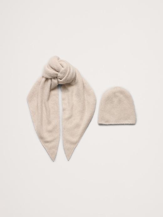 Brushed Wool-Cashmere Triangle Scarf Product Image