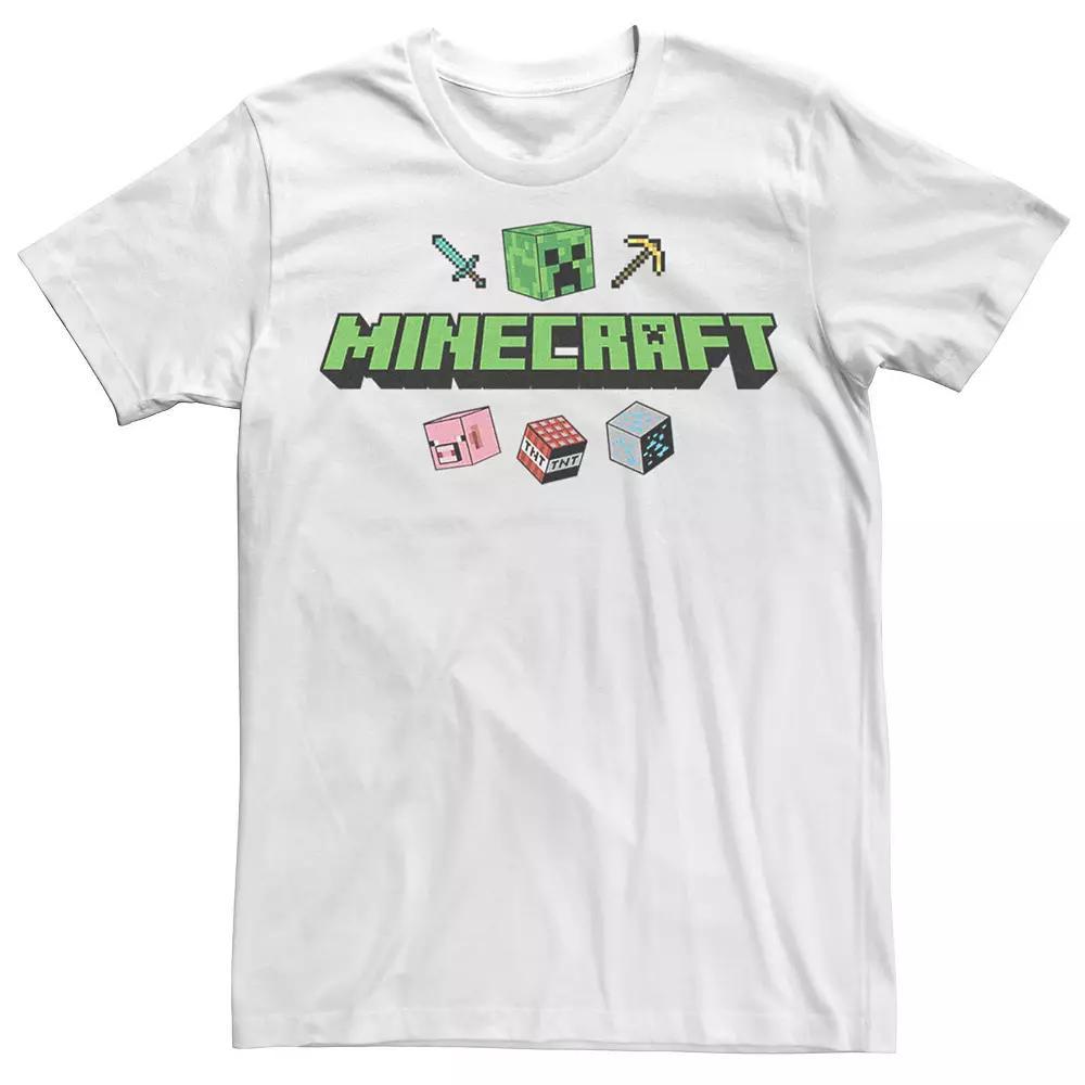 Men's Minecraft Creeper Face Sword TNT Peak Tool Tee,  Product Image