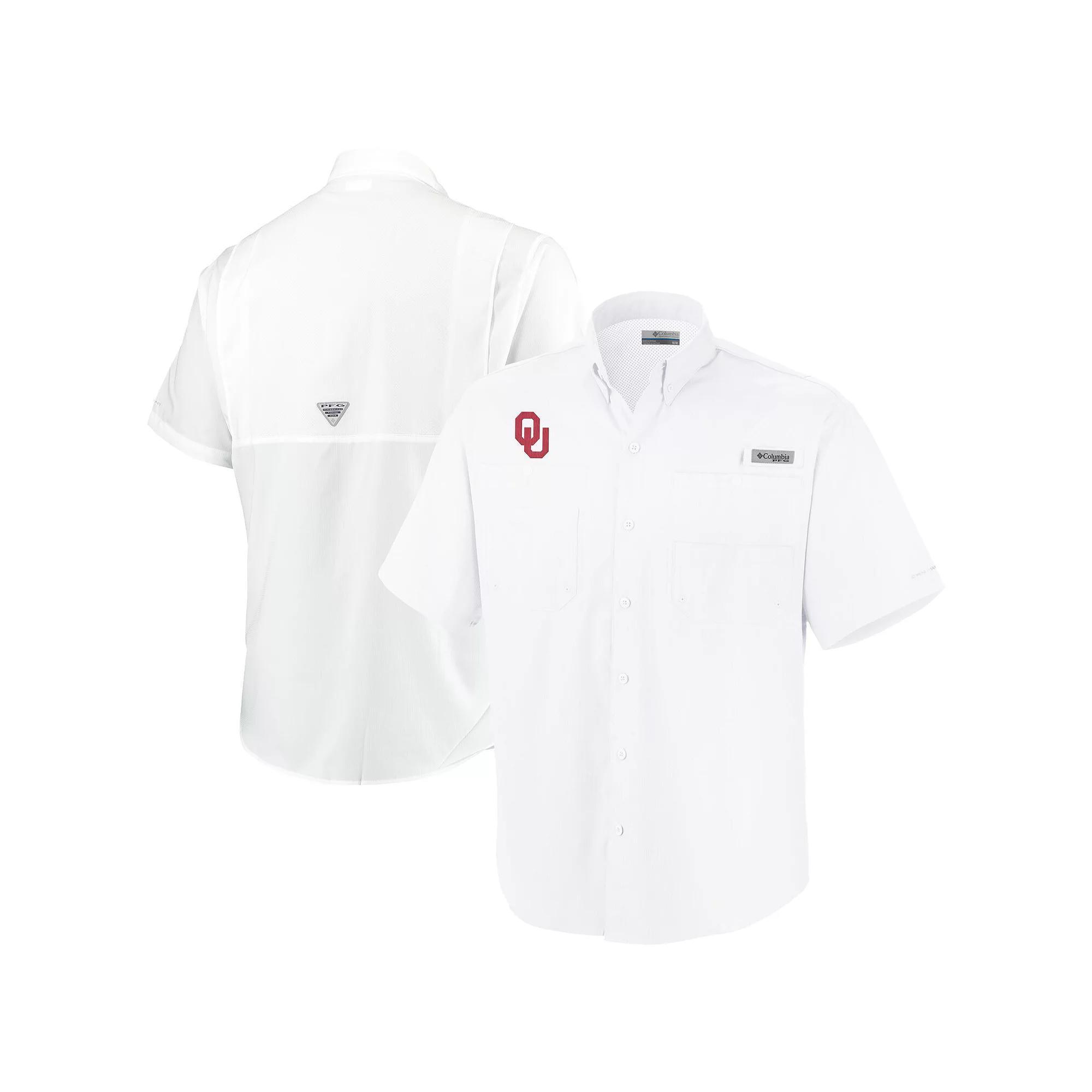 Men's Columbia White Oklahoma Sooners Big & Tall Collegiate Tamiami Button-Down Shirt,  Product Image