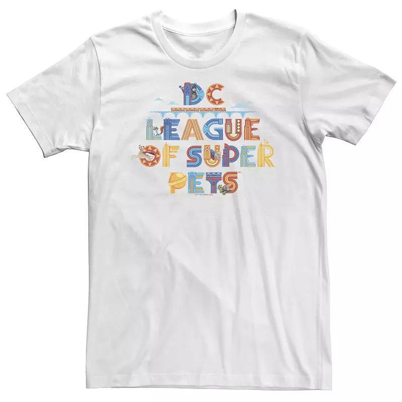 Big & Tall DC Comics Super Pets Letters Designs Tee, Men's, Size: XXL Tall, White Product Image