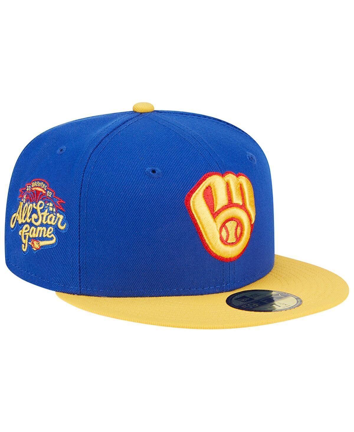 Mens New Era Royal/Yellow Milwaukee Brewers Empire 59FIFTY Fitted Hat Product Image