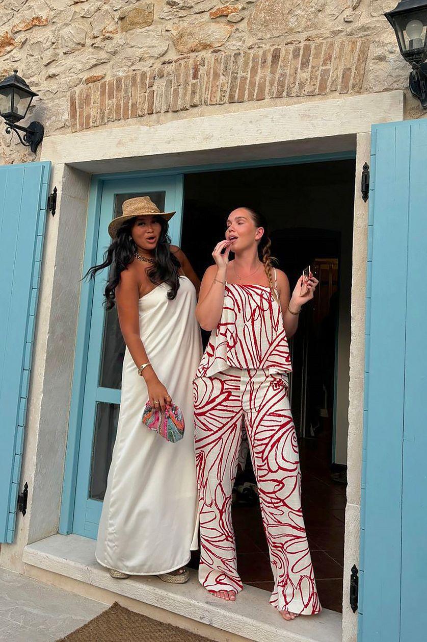 Open Back Linen Blend Strap Top Product Image