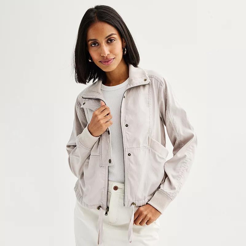 Womens Sonoma Goods For Life Zipped Utility Jacket Product Image