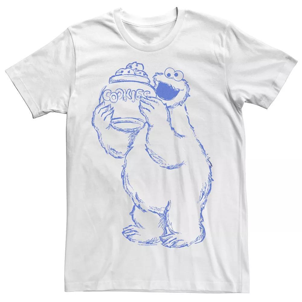 Big & Tall Sesame Street Cookie Monster Jar Tee, Men's, Size: Large Tall, White Product Image