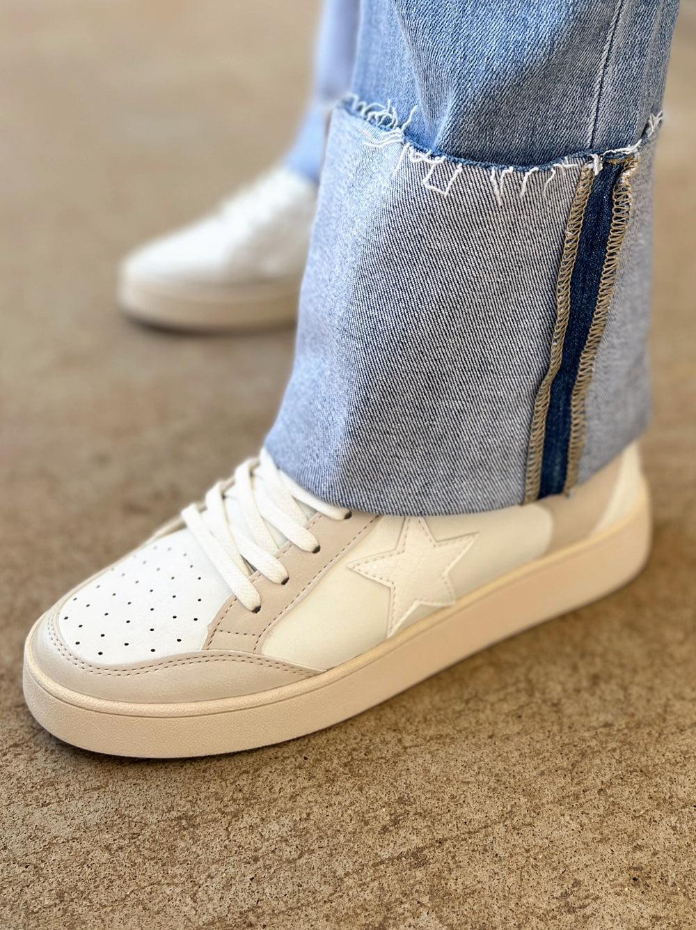 Juniper's Beige Star Sneakers Product Image