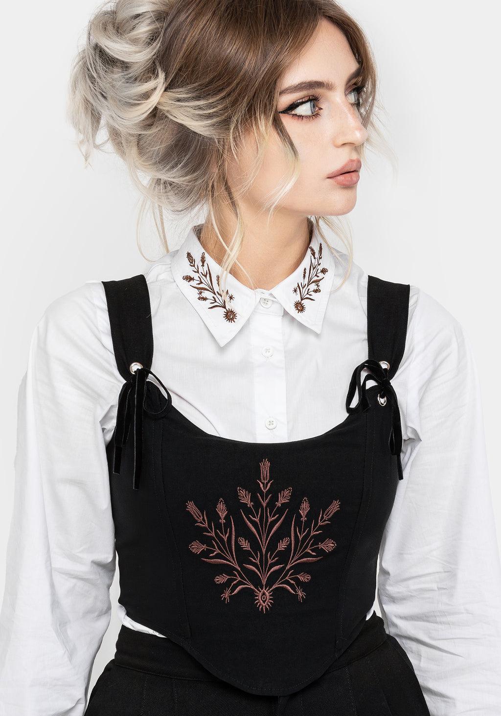 Cybele Embroidered Crop Corset Top Product Image