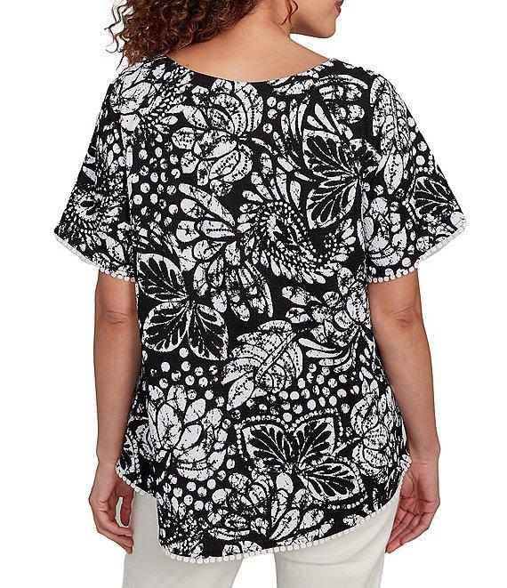 Ruby Rd. Paisley Lace Scoop Neck Short Sleeve Top Product Image