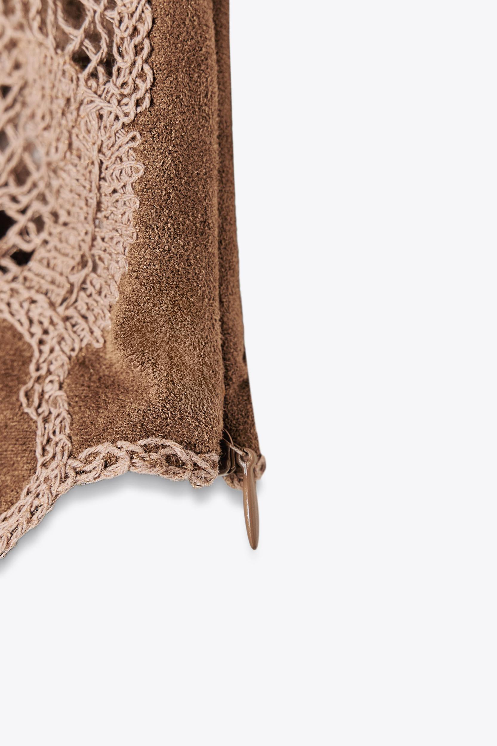 FAUX SUEDE CROCHET TOP Product Image