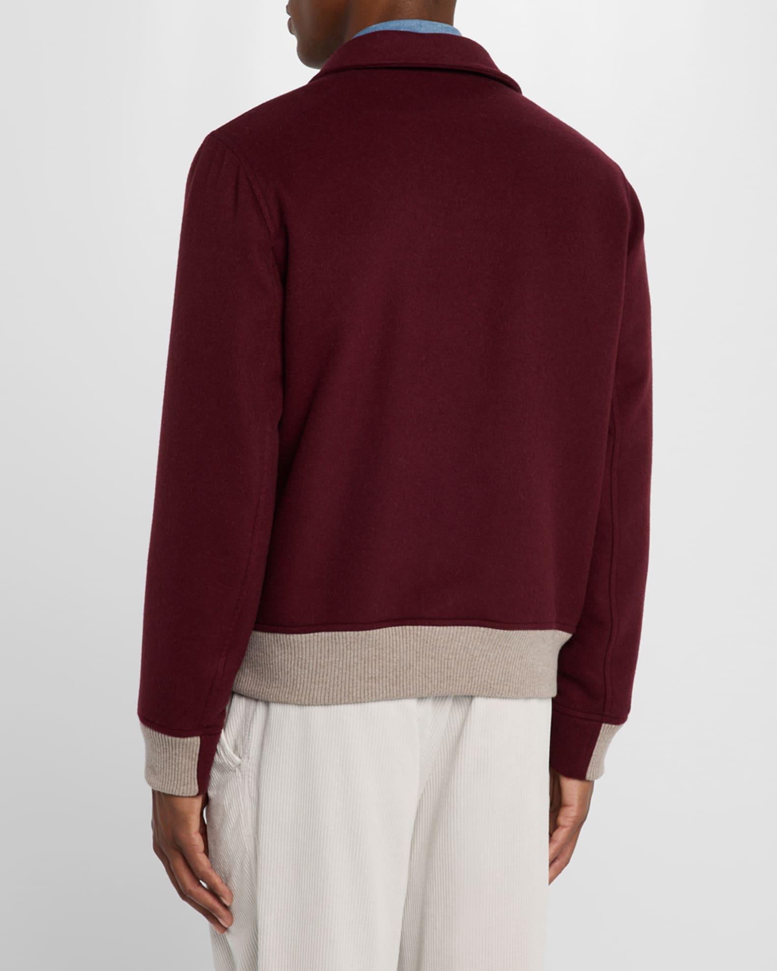 Men's Wool Button-Front Bomber Jacket Product Image