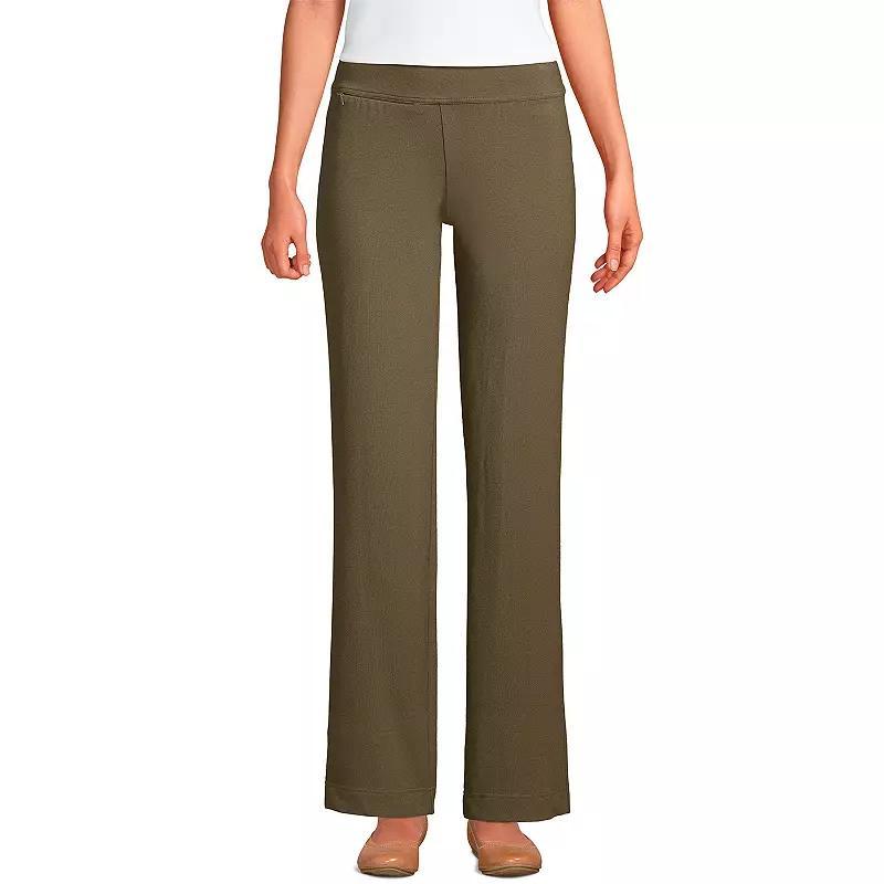 Plus Size Lands End Starfish Pull-On Straight-Leg Pants, Womens Green Moss Product Image