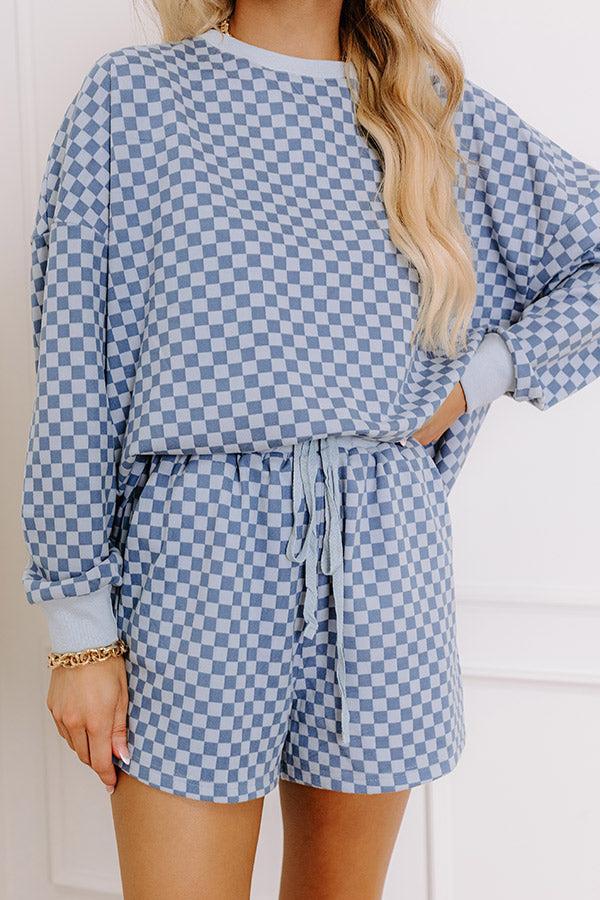 Call It Cozy Ultra Soft Shorts in Blue Product Image