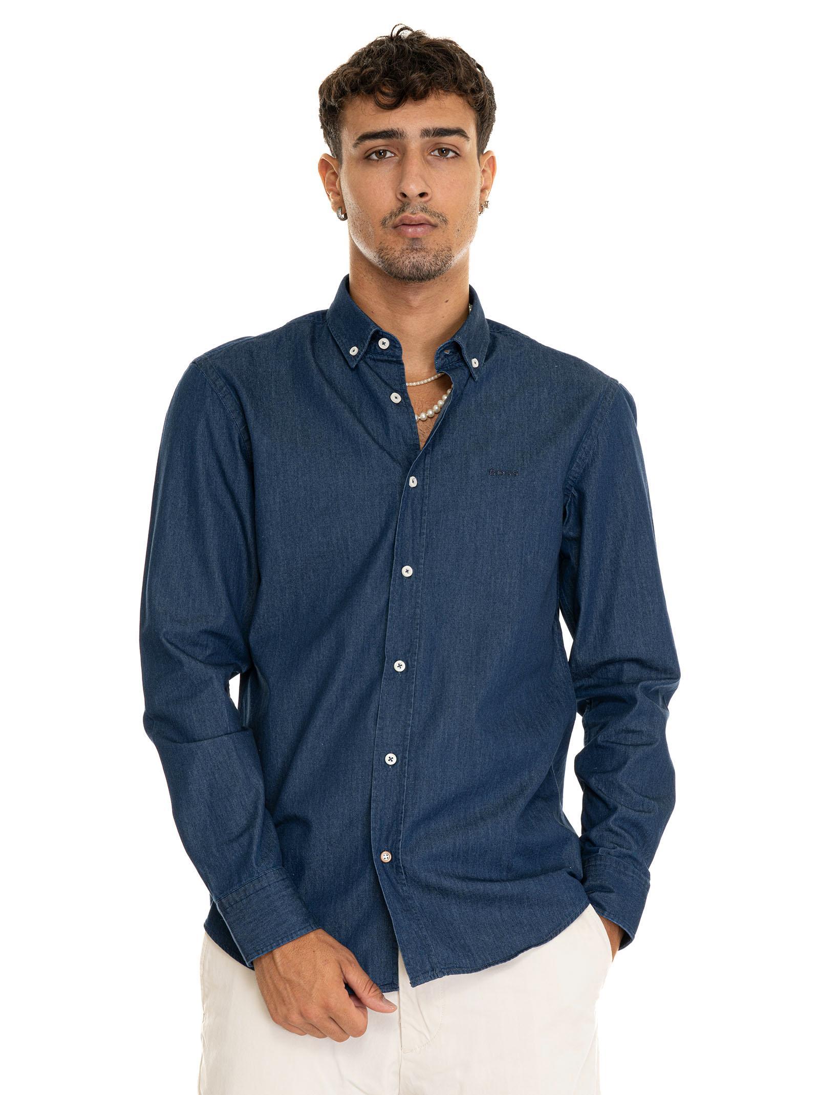 HUGO BOSS C-hal-bd Jeans Shirt In Navy Product Image