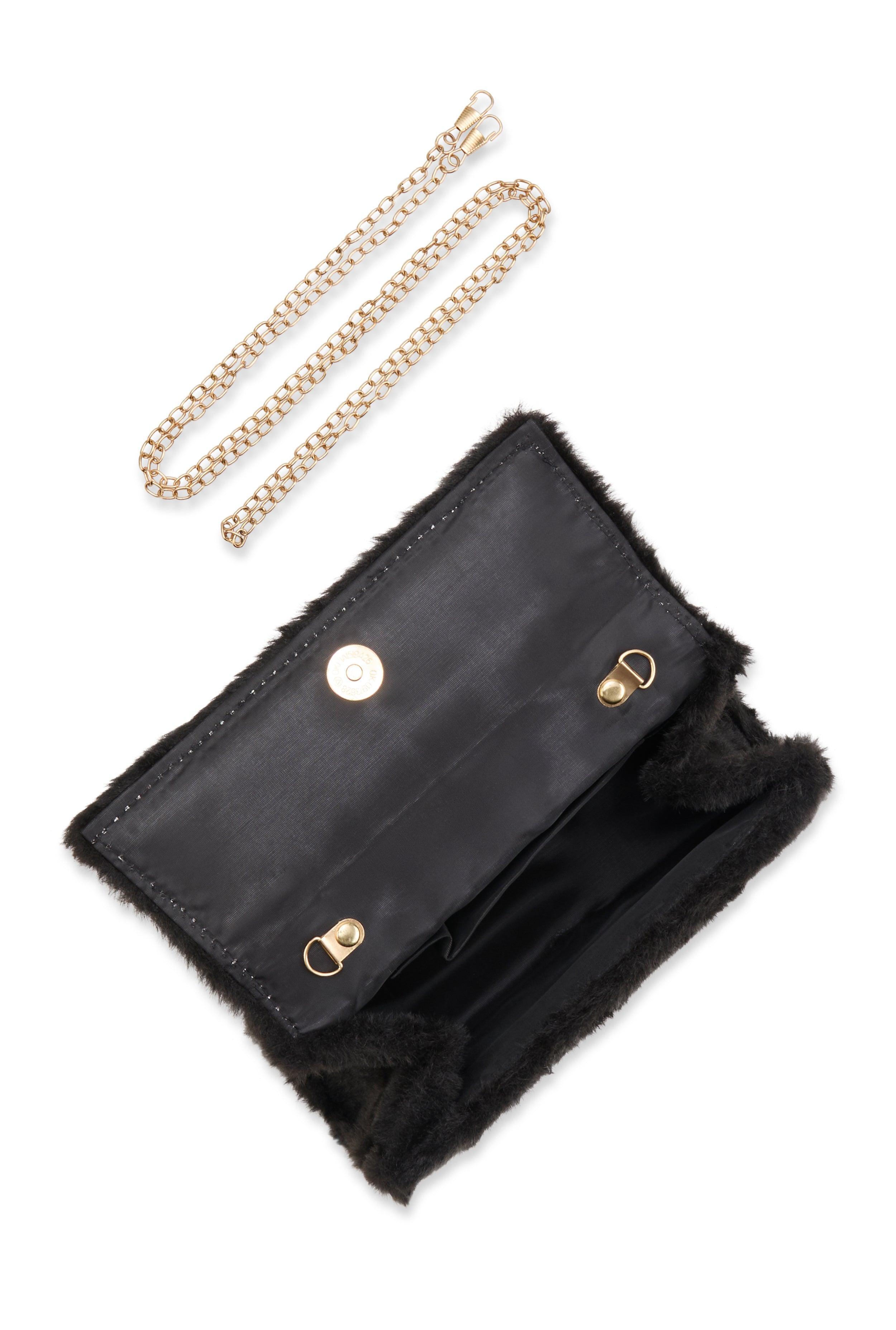 Faux Fur Top Handle Crossbody Handbag Female Product Image