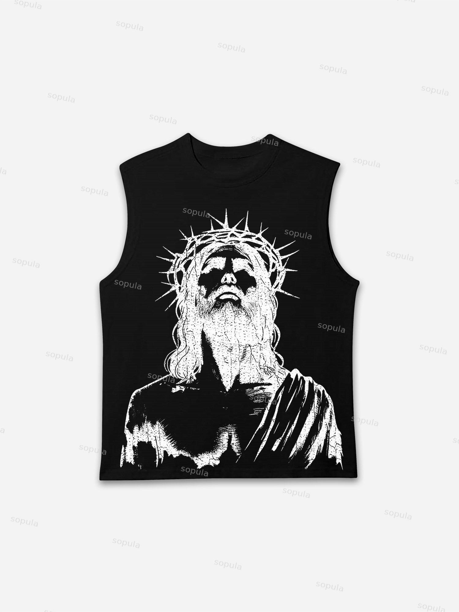 Jesus Graphic Print Tank Top Product Image